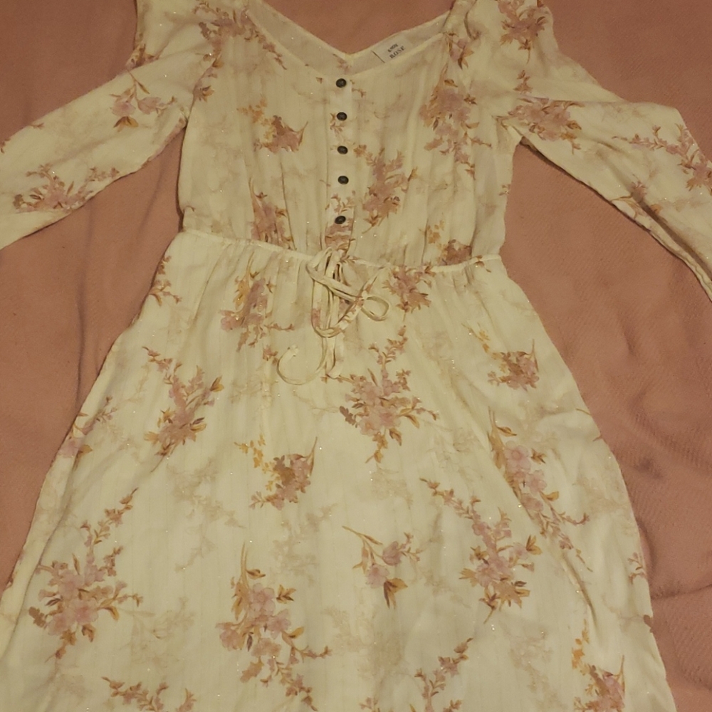 Pink and white maxi dress